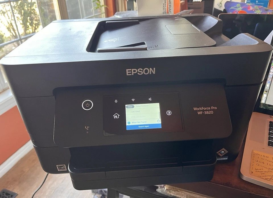 Epson Workforce Pro WF-3820 Wireless Color Inkjet All-in-One Printer, Black - Image 1 of 4
