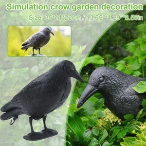 Plastic Simulation Crows Garden Deco Statue Hunting Protect Bait Decor X2B7 G8Q7 - Picture 1 of 12