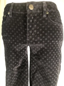 J CREW Womens Velvet "Toothpick" Jeans Navy Polkadot, 2 - Picture 1 of 8