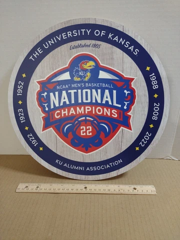 Kansas University Jayhawks KU Alumni Association NCAA Champions 22 Wood Wall Art Cover