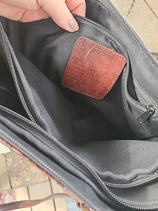 BRIGHTON HANDBAG WITH Dust Bag and Box,Matilda, Black/chocolate  Canvas and... - Picture 1 of 10