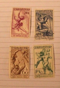 Lote de estampillas postales de voleibol, patinaje sobre hielo deportivo Checoslovaquia 1959 - Imagen 1 de 2