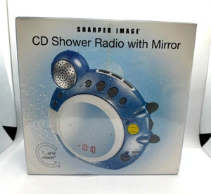 RARE! 2006 Sharper Image CD Shower Radio With Mirror & Clock # GT909 NIB Sealed - Picture 1 of 12