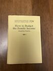 How To Budget The Family Income Josephine Headed Little Blue Book No. 729