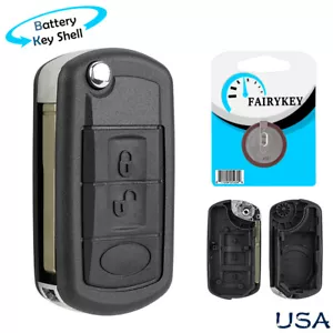 3 Button Flip Remote Key Fob Shell Case for Land Rover LR3 2005-2009 + Battery - Bild 1 von 9