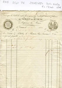 Dépt 76 - Rouen 10 Rue Sénécaux - Belle Entête Fabrique de Foulards 29/12/1824 - Picture 1 of 1