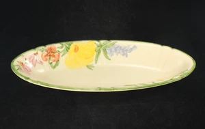 Raro vassoio anni 40 fiori selvatici francescani dipinti a mano 12" Relish - Foto 1 di 6