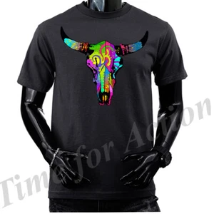 Colorida Camiseta Gráfica Steer Wildlife Wilderness Animal - Imagen 1 de 16