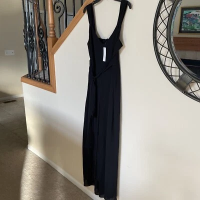White House Black Market Black Jumpsuit Womens Size 8 Side Tie MSRP $170 New! - Image 1 of 4