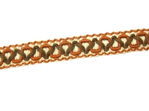 Stuhl Geflechtborte terrakotta rot & braun 2 cm PRO METER Nähen Stoffborte - Bild 1 von 3