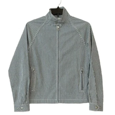 Kate Spade Jack Spade Blue Black Checkered Zip Up Bomber Jacket Mens S - Image 1 of 4