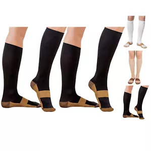 Calzino Compressione Nylon Rame Supporto Graduato Calza Medica Per Uomo Donna - Foto 1 di 20