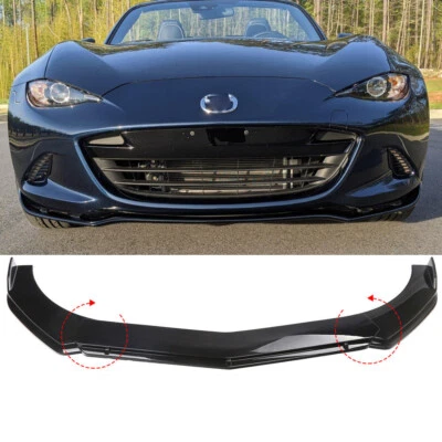 Front Bumper Lip Spoiler Splitter Glossy Black For 2023 Mazda MX-5 Miata Club - Image 1 of 4