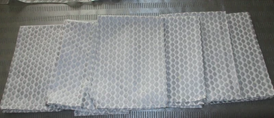 6 West Elm White & Silver Napkins - Image 1 of 4