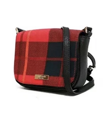 Kate Spade Newbury Lane Carsen Small Black Red Plaid Crossbody Bag - Image 1 of 4
