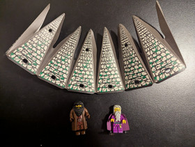 Replacement Hagrid + Dumbledore figures w/ paper roof Lego Harry Potter 4707 hut