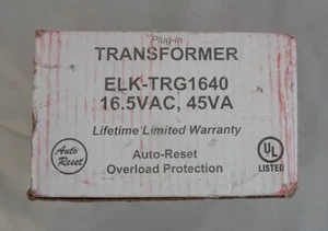 ELK Products Auto Resetting Transformer ELK-TRG1640 120VAC 60Hz 16.5VAC 45VA E8 - Picture 1 of 5
