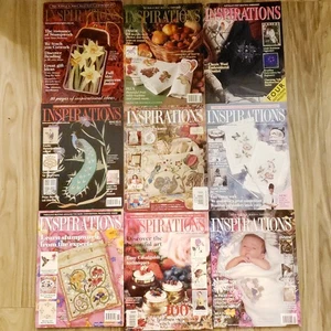 Inspirations Embroidery Magazine Vintage Lot Of 9 W/Patterns 1990 2000s Lot#1 - Bild 1 von 11