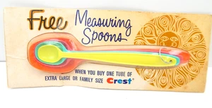 1R Crest Measuring SpoonsToothpaste Advertising Premium In Sealed Package 60's - Picture 1 of 3
