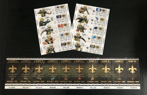 2015 and 2017 New Orleans Saints Football Season Ticket Sheet Lot of 2 Cover