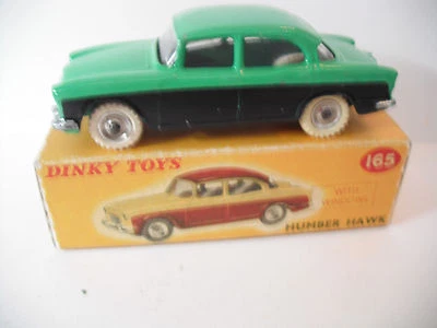 DINKY TOYS #165  HUMBER HAWK SEDAN BLACK/TURQUOISE Previously restored w/new box - Image 1 of 4