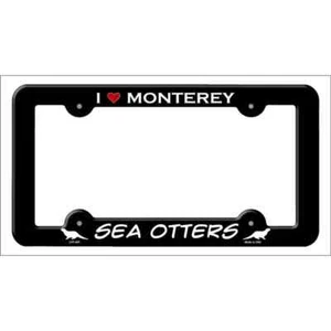 Marco de matrícula de metal novedoso I Love Monterey Sea Otters - Imagen 1 de 1