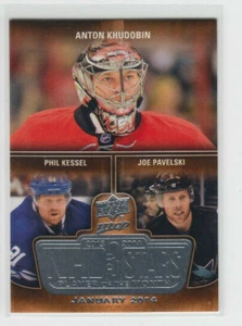 14/15 UD MVP Khudobin Kessel Pavelski 3 Stars Player of the Month #3SM-01.14 - Picture 1 of 2