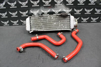2004 HONDA CR80R CR85R CR85RB OEM RADIATOR COOLER RADIATORS GPI RED HOSES - Image 1 of 4