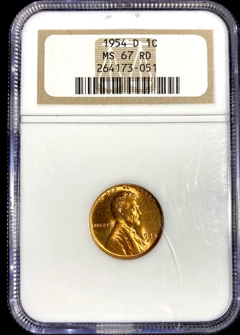1954-D Lincoln Cent MS-67 Red NGC Cover