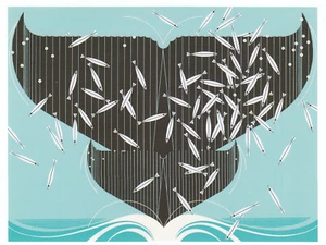 (140662) Fish Charley Harper Postcard - Picture 1 of 2