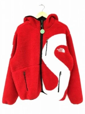 Supreme X The North Face S Logo Hooded Parka Fleece Jacket 20AW Red M NF0A5EHN - Image 1 of 3