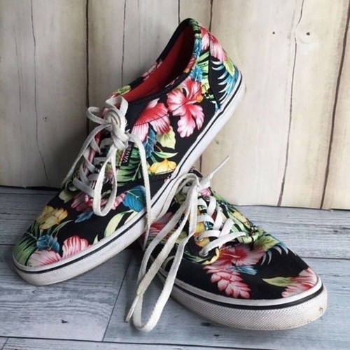 Sneakers da skate Vans stringate donna taglia 8 5 tela floreale tropicale hawaiana