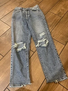 Pacsun distressed high rise straight NWT jeans size 25 - Picture 1 of 4