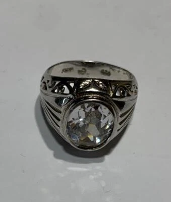 Anillo de plata Stirling 925 para hombre cristal peso 10 g Foto 1 de 4