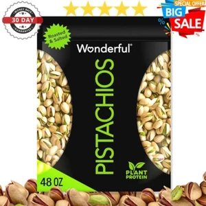 Wonderful Pistachios In Shell, Roasted and Salted Nuts, 48 Ounce Resealable Bag* - Picture 1 of 50