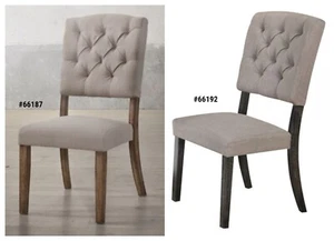 ACME Bernard Cream Linen Cushion & Weathered Oak / Gray Finish 2-PC Side Chair - Picture 1 of 3