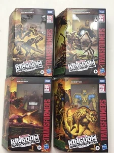 IN-STOCK Transformers WFC Kingdom Set CHEETOR WARPATH BLACKARACHNIA PALEOTREX MP - Picture 1 of 6
