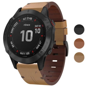 StrapsCo dickes Echtleder Uhrenarmband Armband für Garmin Fenix 7X - Bild 1 von 5