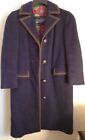 Vintage Lodenfrey Austria Wool Coat Navy Blue Size 8 Retro 60'S 70'S Jacket