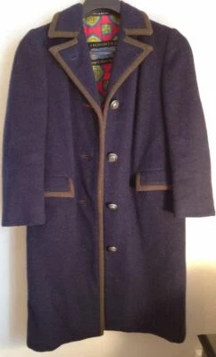复古 Lodenfrey 奥地利羊毛大衣海军蓝 8 码复古 60 年代 70 年代夹克  — 第 1/4 张图片