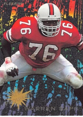 1995 Fleer Football Warren Sapp RC Prospects #14 NM/MT MIAMI HURRICANES - Image 1 of 2