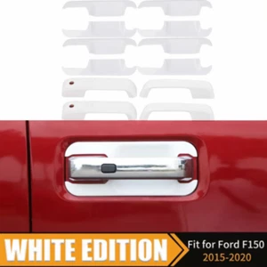 🌟Door Handles & BOWL COVERS For 2015-2020 FORD F150 Crew 4DR Z1 YZ OXFORD WHITE - Picture 1 of 14