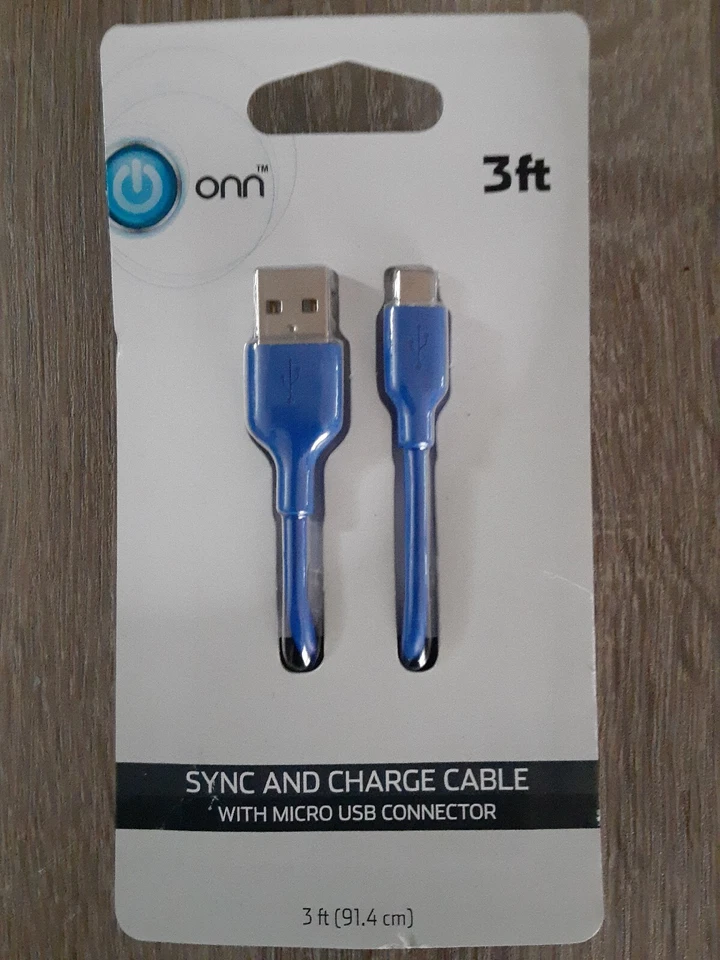 Sync and Charge Cable with USB to Micro-USB Connectors - Blue Color Samsung LG - Image 1 of 2