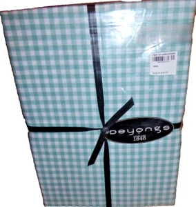 DEYONGS KING Size Gingham Check MINT Green White Duvet Cover Set 100% Cotton NEW - Picture 1 of 4
