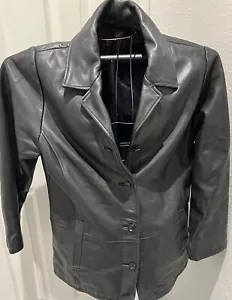 Territory Ahead Womens Large Black Leather Jacket - Picture 1 of 10