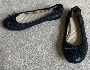 J. Mclaughlin Navy Woven Leather Mercer Ballet Flats Shoes Sz. 6 - Picture 1 of 5