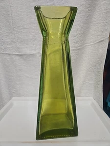 Vintage Glass Vase Greenish Yellow - Picture 1 of 5
