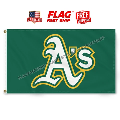 Oakland A's Athletics 3x5 ft Flag Banner w Grommets MLB Las Vegas FREE Shipping Cover