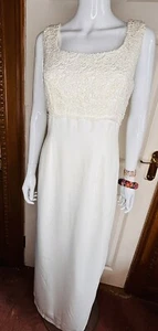 Vintage Short Stories Ivory Wedding Dress Vintage size 14 modern size 12 - Picture 1 of 12