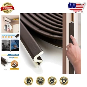 60FT V-Shape Door Soundproofing Strip - Flexible Weather Seal for Insulation - Picture 1 of 9